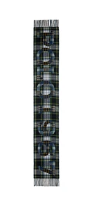 Polo Ralph Lauren Navy Green Plaid Wool Polo 1967 Logo Scarf 12" x 76" Italy New - Picture 1 of 3