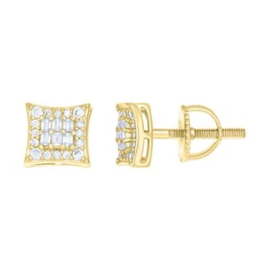 925 Plata de Ley Baguette Moissanita Unisex Cuadrado Cometa Dormilonas 0.46CT - Imagen 1 de 3