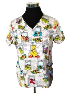 Top Médico Dental Multicolor Uniforme Calle Sésamo Para Mujer Talla Mediana - Imagen 1 de 13