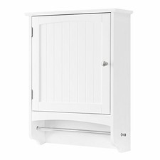 Vasagle Wall Cabinet, Hanging Bathroom Storage Cabinet with Rod and Adjustable S