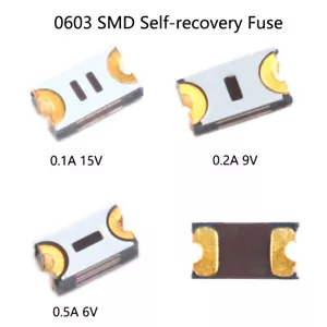 Fusible de autorecuperación 6V 0.5A 9V 0.2A 15V 0.1A PPTC MF-FSMF010X/020X/050X 0603 SMD - Imagen 1 de 7