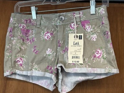L.E.I.   Pantalones cortos florales digitales de tiro bajo talla 5 nuevos con etiquetas Foto 1 de 4