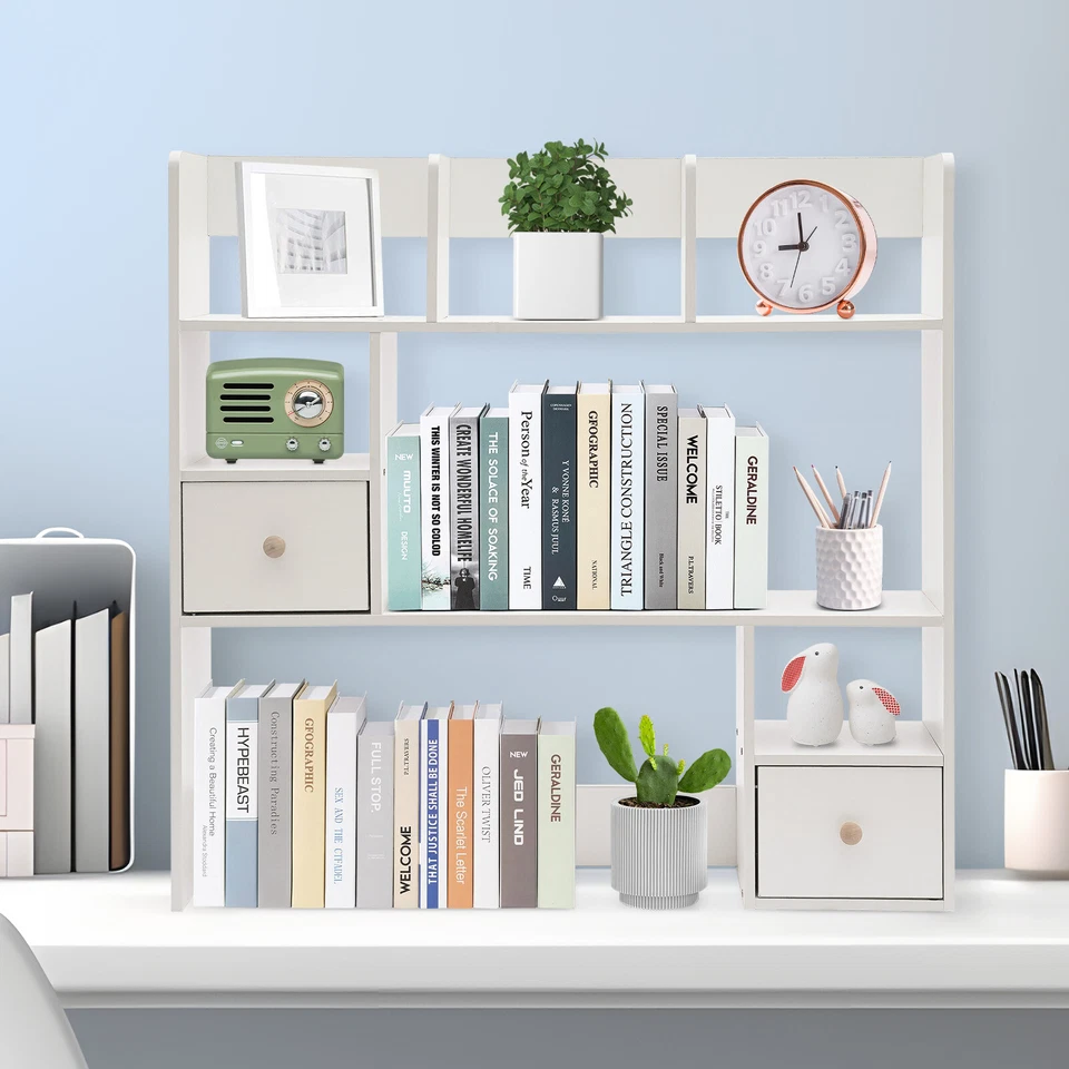 9 Compartimentos Estantería de Escritorio, Blanco Hogar Oficina Escritorio Almacenamiento Organizador NUEVO Foto 1 de 4