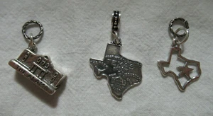 ELEMENT OF CHARM 925 SILVER ALAMO, SOLID OR SILHOUETTE TEXAS W/STAR EUROPE CHARM - Bild 1 von 8