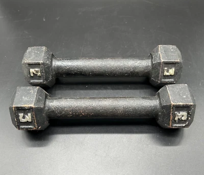 Par de mancuernas de hierro fundido de 3 lb de peso total de 6 lb de colección Foto 1 de 4