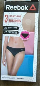 Reebok 3pk Womens Performance Bonded Seams Bikini Underwear Blue Pink Nude XL - Picture 1 of 2