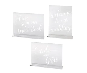 Set of 3 Clear Acrylic Wedding Signs - Bild 1 von 2