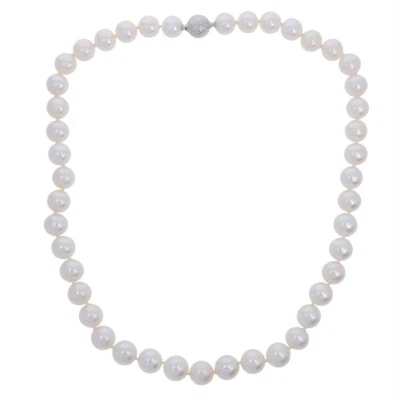 Flussperlenkette, gezüchtet, weiß - rose mit Bajonettschließe aus 585 Weißgold - Bild 1 von 3