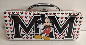 Disney Mickey Maus Werkzeug Blechaufbewahrung Bleistiftbox pink mit Griff klappbare Verriegelung - Bild 1 von 6