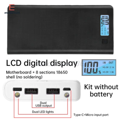 8x18650 Battery Shell Box LCD Mobile Power Bank Case DIY Battery Charging Case - Bild 1 von 4