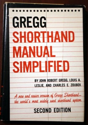 GREGG SHORTHAND MANUAL SIMPLIFIED 1955 HC/DJ Second Edition (John Robert Gregg) - Image 1 of 3