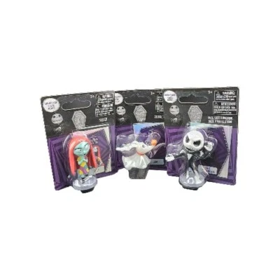 PESADILLA ANTES DE NAVIDAD Juego de 3 Mini Figuras con Tarjeta Jack Sally Zero Nuevo en Paquete Foto 1 de 4