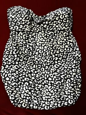 Liz Lange Maternity Padded Strapless Top Women L Black And White - Image 1 of 4