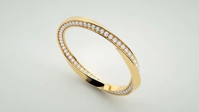 Twisted Eternity diamond ring, Eternity Diamond Ring, Gold Eternity ring - Image 1 of 4