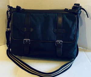 RAFE Purse Large Messenger Black with Brown Leather New - Picture 1 of 13