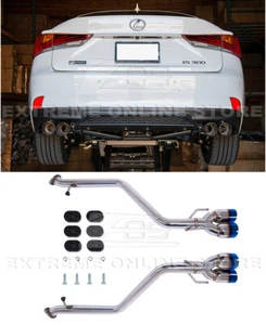 For 17-20 Lexus IS-Class | Muffler Delete Axle Back 3.5" Quad Burnt Tips Exhaust - Picture 1 of 12
