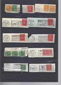 KANADA-SAMMLUNG-ÄLTERE-GESCHNITTENE QUADRATE-STEMPEL-ETIKETTEN-U-F-VF- - Bild 1 von 3
