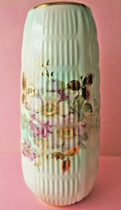 Vintage Schumann Arzberg Germany Bavaria Wild Rose 10" Tall Bud Vase, Scalloped, - Picture 1 of 12