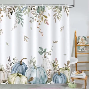 Fall Pumpkin Shower Curtain for Bathroom Decor Autumn Harvest Thanksgiving - Picture 1 of 7