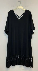 Dotti Women's Plus Size Sahara Summer Tunic Cover-Up Black Size 1X - - Picture 1 of 3