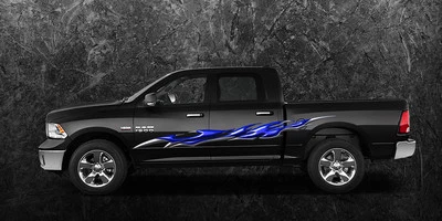 2 calcomanías laterales de vinilo con rayas gráficas para remolque de camión para carros #B758 azul Foto 1 de 2