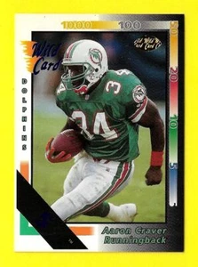 1992 Wild Card NFL Football 5 Stripe Card #20 Aaron Craver Miami Dolphins - Afbeelding 1 van 1