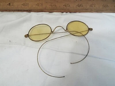 Gafas de sol amarillas vintage lentes gafas tonos color marco de alambre Lennon Foto 1 de 4