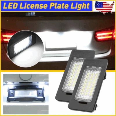 2X LED License Plate Lights Lamps For BMW E90 E92 E39 E60 E61 M5 E70 Accessories - Image 1 of 4