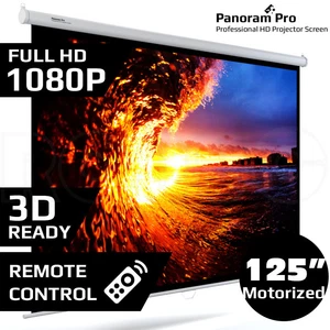 125" Inch Electric Motorised Projector Screen Home Theatre HD TV Projection 3D - Picture 1 of 12