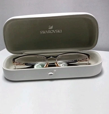 Swarovski Wome SW5169 048 Brown Semi Rimless Metal Eyeglasses Frame 54-16-135 SW - Image 1 of 4