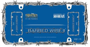 Chrome Barbed Wire License Plate Frame - 22230 - Picture 1 of 1