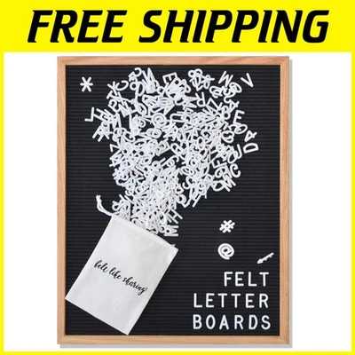 Large Black Felt Letter Board 16x20 Inch + 348 White Letters - Image 1 of 4