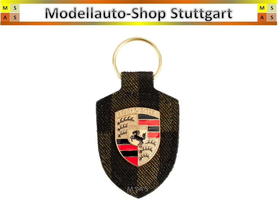 Porsche Wappen Schlüsselanhänger – 911 Spirit 70 - Pascha-Stoffmuster - neu - Bild 1 von 1