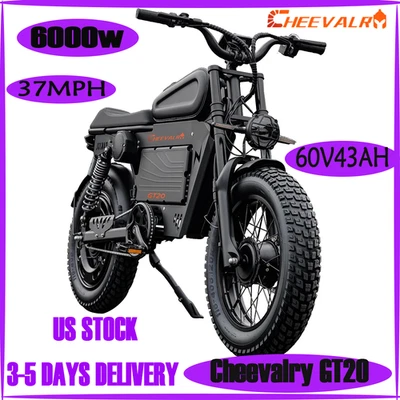 Bicicleta de montaña eléctrica 6000W CHEEVALRY GT20 20'' 60V 43AH 60KM/H motor doble Foto 1 de 4