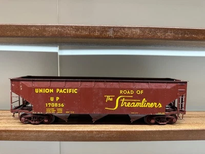 O Scale 2 Rail Brass Union Pacific #170856 3 Bay Steel Hopper Used - Image 1 of 4
