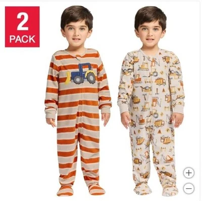 Kids Headquarters Blanket Sleepers Beige Multicolor Tractors 2-Pack One-Piece - Image 1 of 4