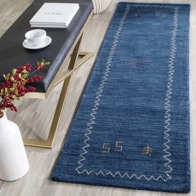 Himalaya Collection Runner Rug - 2'3" x 6', Blue, Handmade Wool, Ideal for Hi... - Image 1 of 4