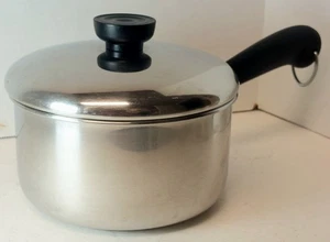 Revere Ware 1 1/2 Qt Saucepan Tri-Ply Stainless Bottom w/Lid Korea 20115 b90A - Picture 1 of 11