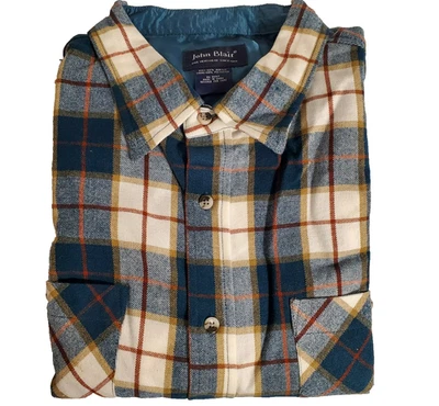 Рубашка мужская John Blair размер XL зеленая клетчатая с длинными рукавами повседневная уличная прочная рабочая одежда - Изображение 1 из 2