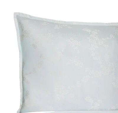 Sferra Salara Estándar Sham Aguamarina Floral Algodón Satén Jacquard Italia Nuevo Foto 1 de 4