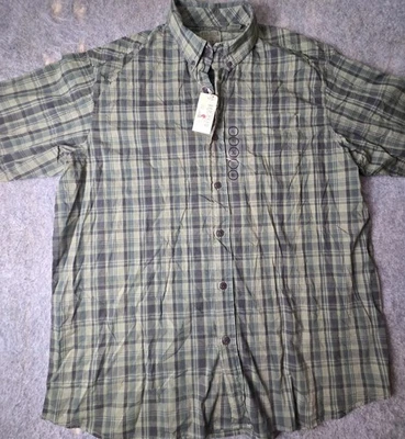 Red Head Mens Plaid Green Short Sleeve Button Up Shirt Sz XL NWT  - Image 1 of 4