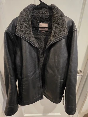 Mens Rainforest Leather Bomber Jacket Sherpa Lining  (Needs Zipper Replaced) XXL - Image 1 of 4