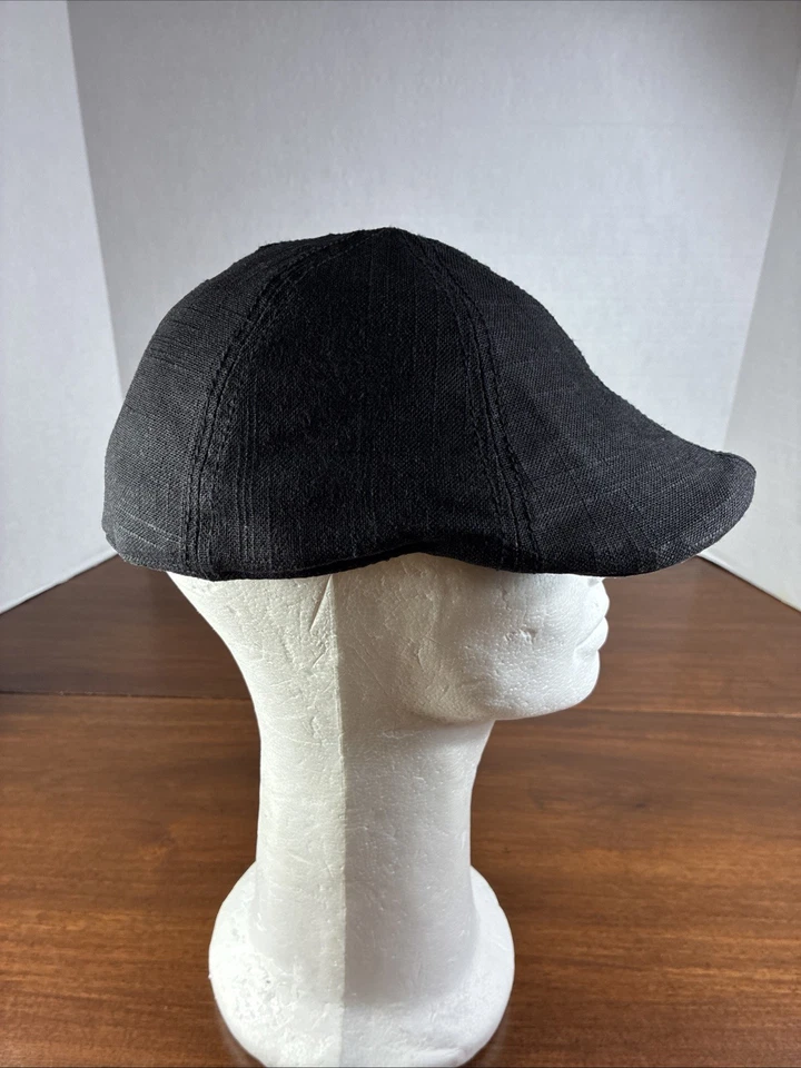 Gorra de Newsboy Daniel Cremieux Collection de lino negro talla S/M sombrero Pageboy 6 paneles Foto 1 de 4
