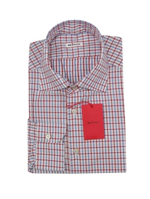 Camisa de algodón a cuadros roja Kiton - Delgada - 17/43 - (KT2212310) Foto 1 de 4