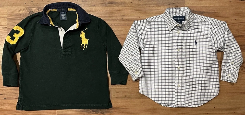 Lot of 2 Polo Ralph Lauren Toddler long sleeve shirts, size 2t/24m  - Image 1 of 4