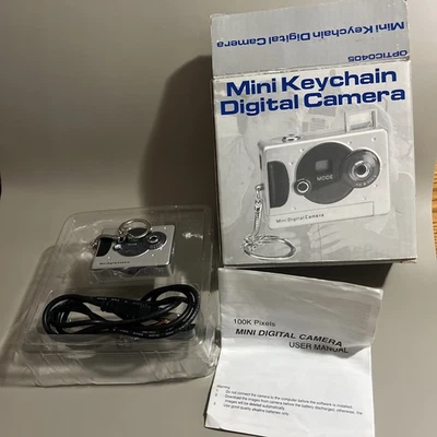 Mini Digital Camera Keychain Silver Collectible Novelty Photography In Box - Image 1 of 3