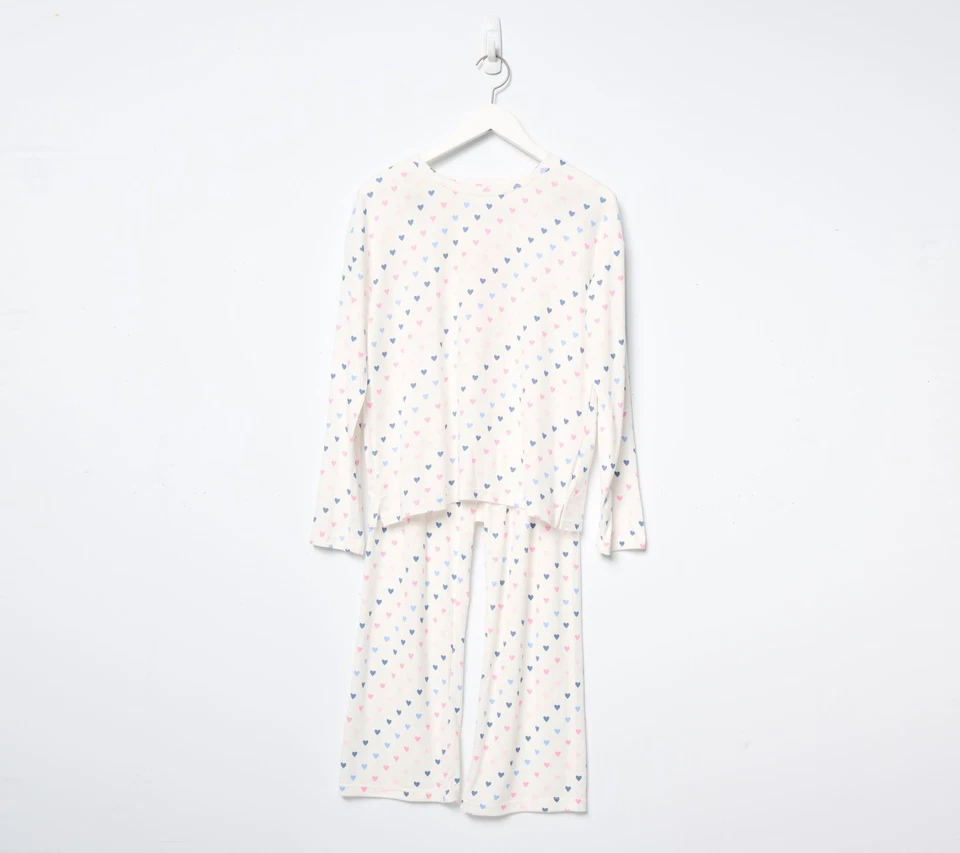 P.J. Salvage X Acogedor Conjunto de Pijama Jersey Manga Larga Zoe Butter Marfil Corazón S Nuevo Foto 1 de 1