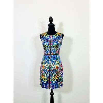 Vestido Vaina Milly Ajustado Multicolor Talla 2 Estampado Vidrieras Sin Mangas Forrado Foto 1 de 4