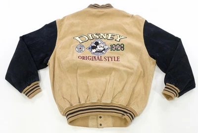 Chaqueta de Cuero Gamuza Estilo Original Mickey Mouse Walt Disney De Colección Rara Años 90 S Foto 1 de 4