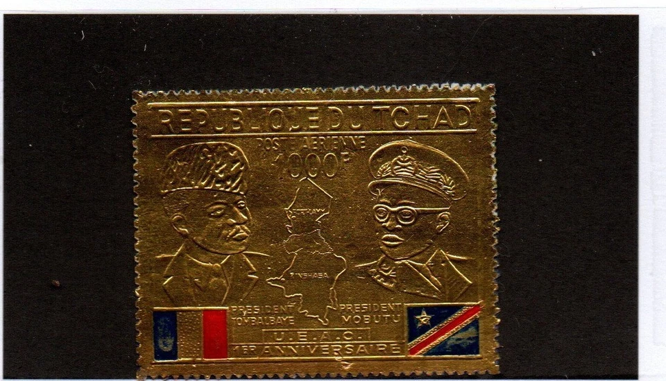 Chad Scott C56 金箔航空邮件邮票 NH 2021 cv 27.50 美元 — 第 1/1 张图片